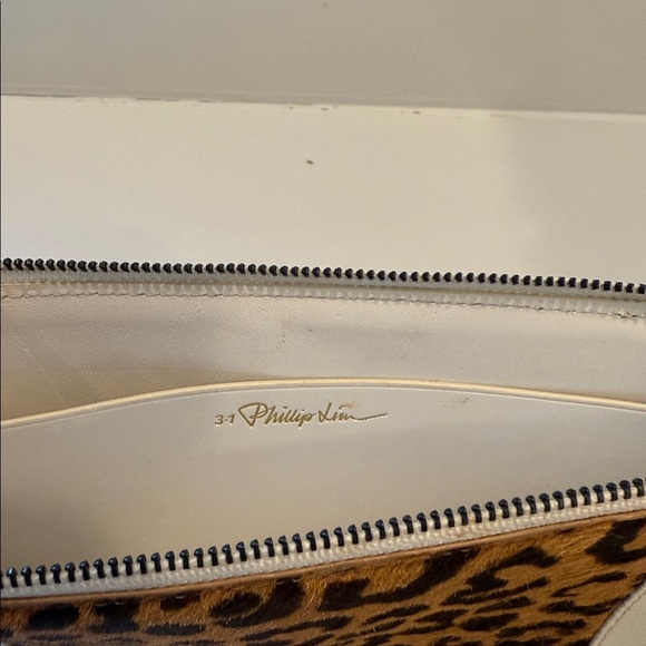 Women’s Philip Lim 3.1 Leopard Print Clutch with Cream Accents - Picture 5 of 7